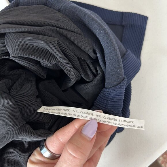 Nadia Tarr Women Dress Extra Small Blue Ribbed Scuba Midi Fitted Sculpt Cocktail - Picture 14 of 14